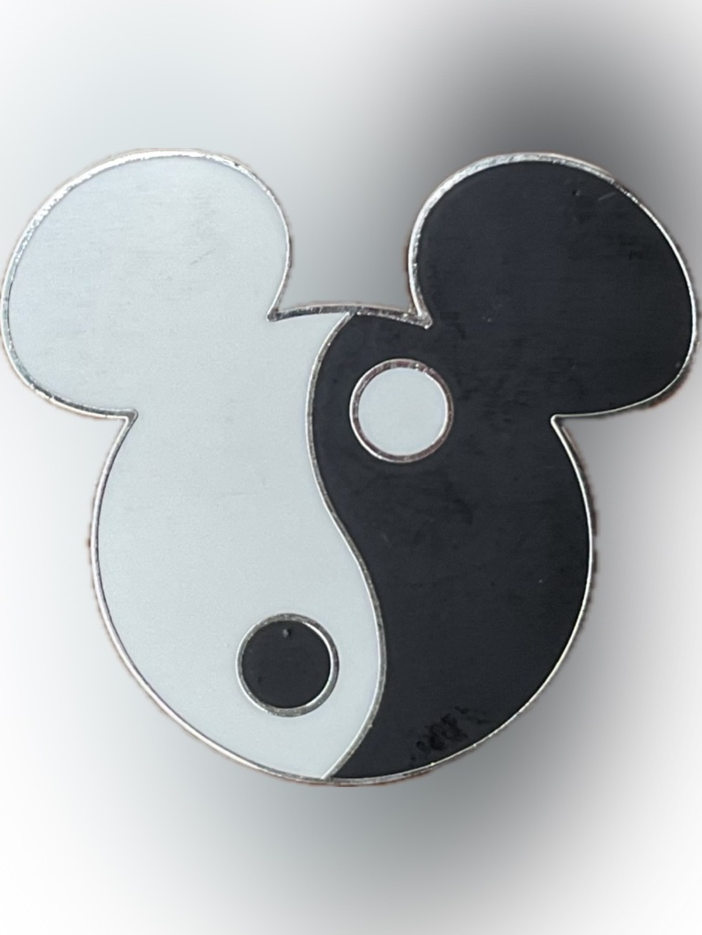 Disney Trading Pin Yin and Yang Mickey Head Black and White